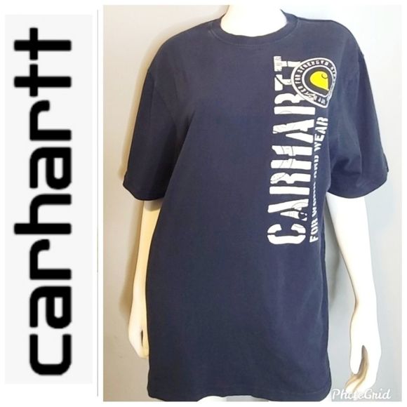Navy Blue Carhartt Tee sz Medium - Picture 3 of 10